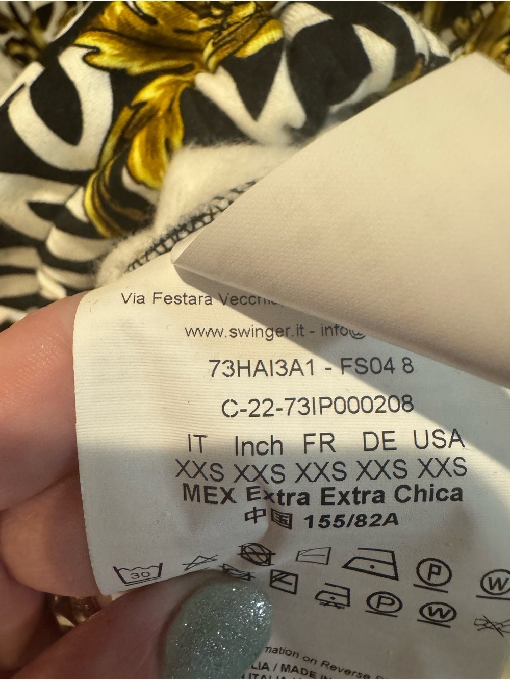 Versace Jeans Couture Black, White & Gold Baroque Sweatshirt